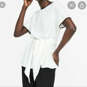 White Belted Blouse